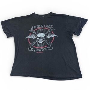 Vtg Avenged Sevenfold Since 1999 LG T-Shirt Metal Rock Band Music Death Bat Y2K